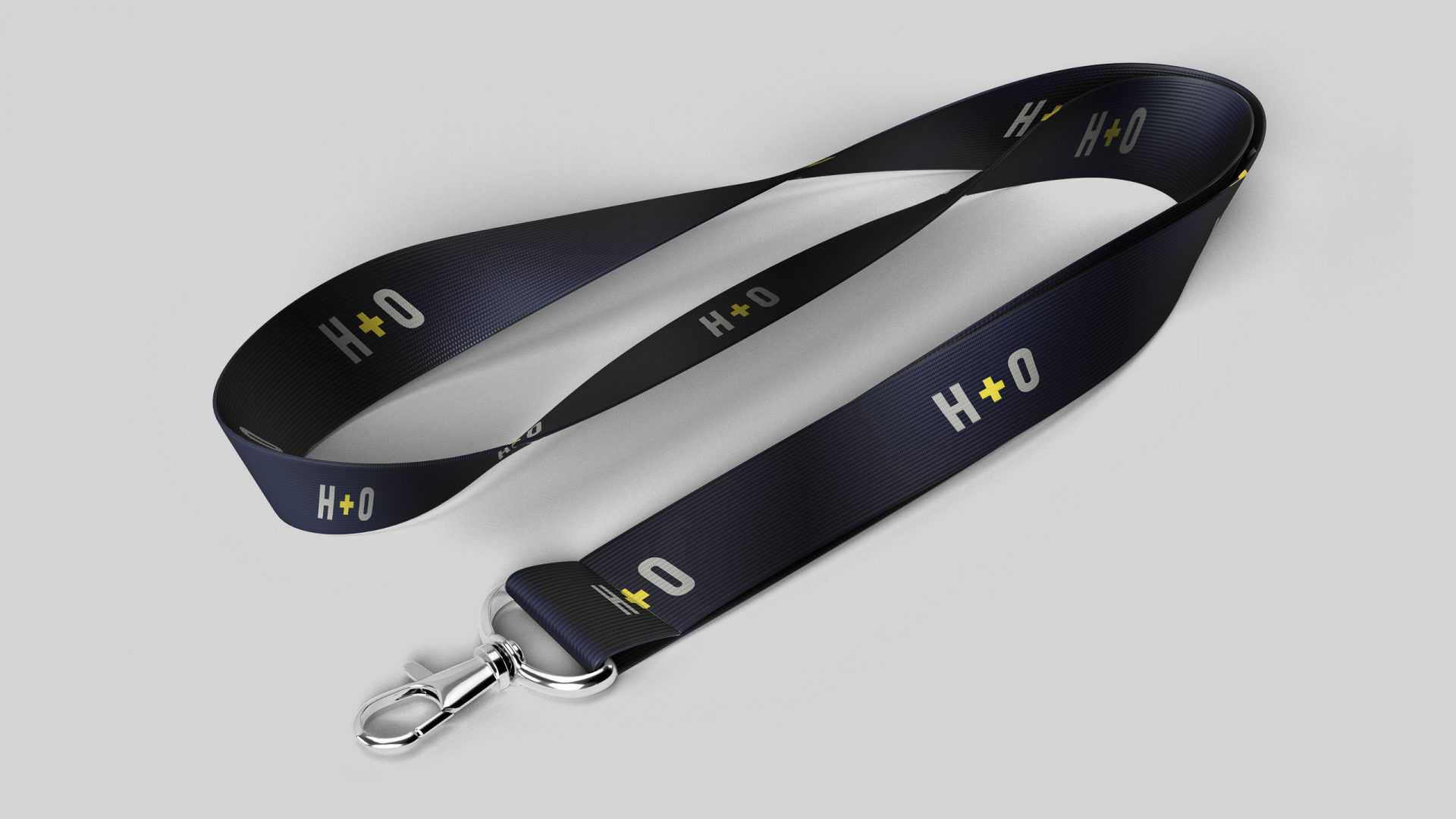 Crate47's corporate id for H+O showing branding on key ring lanyard